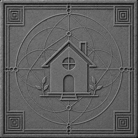 The house, carved inside a figure of circles